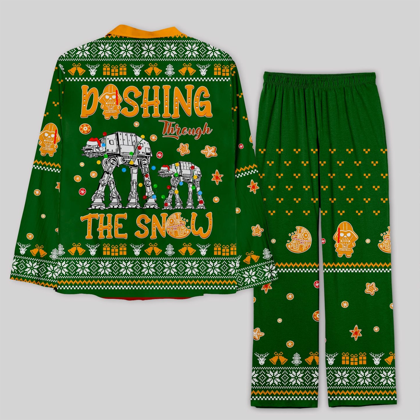 Walker Dashing Through The Snow Green Geek Pajama Sets