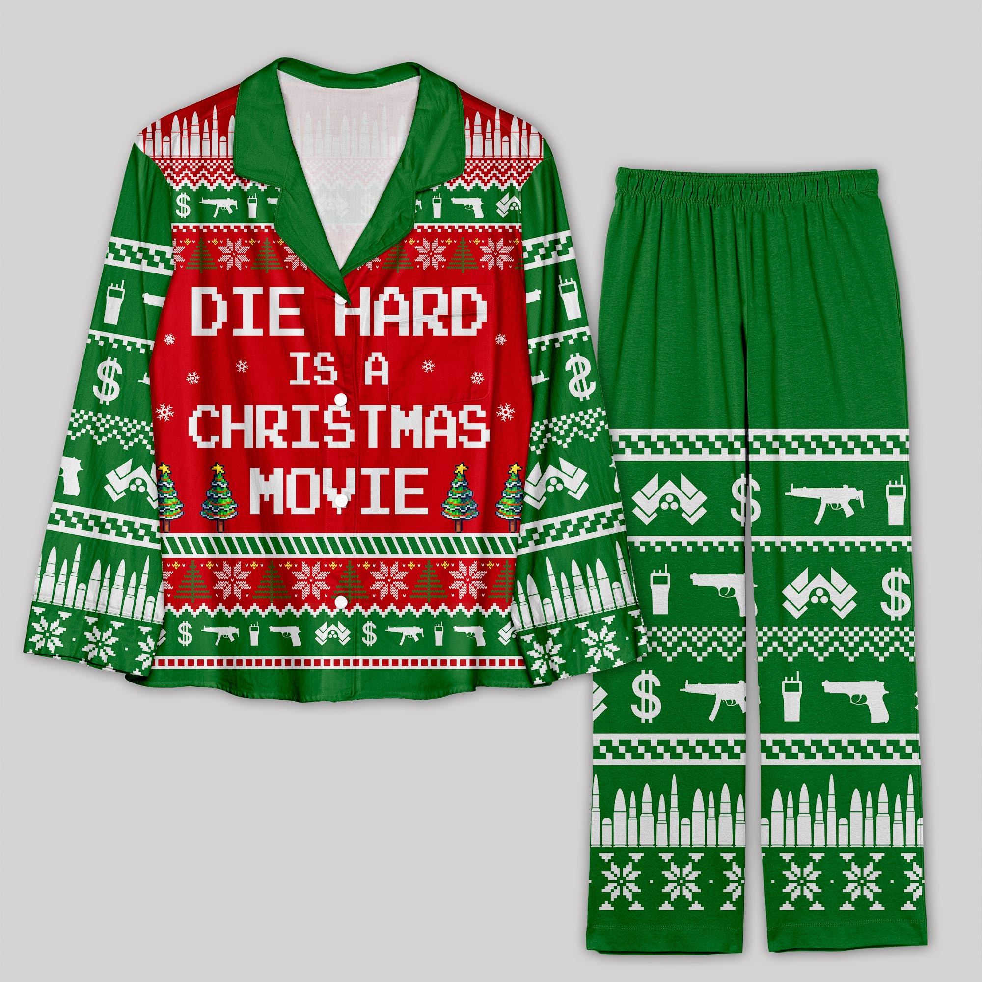Die Hard is a Christmas Movie Geek Pajama Sets
