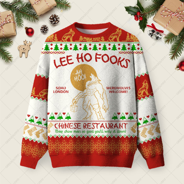 LEE HO FOOKS Ugly Christmas Fuzzy Fleece Sweatshirt