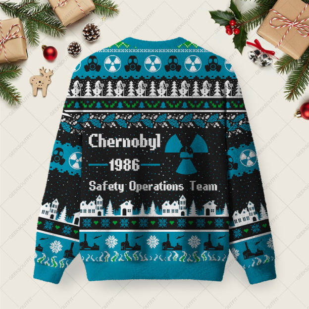 Chernobyl 1986 Ugly Christmas Fuzzy Fleece Sweatshirt