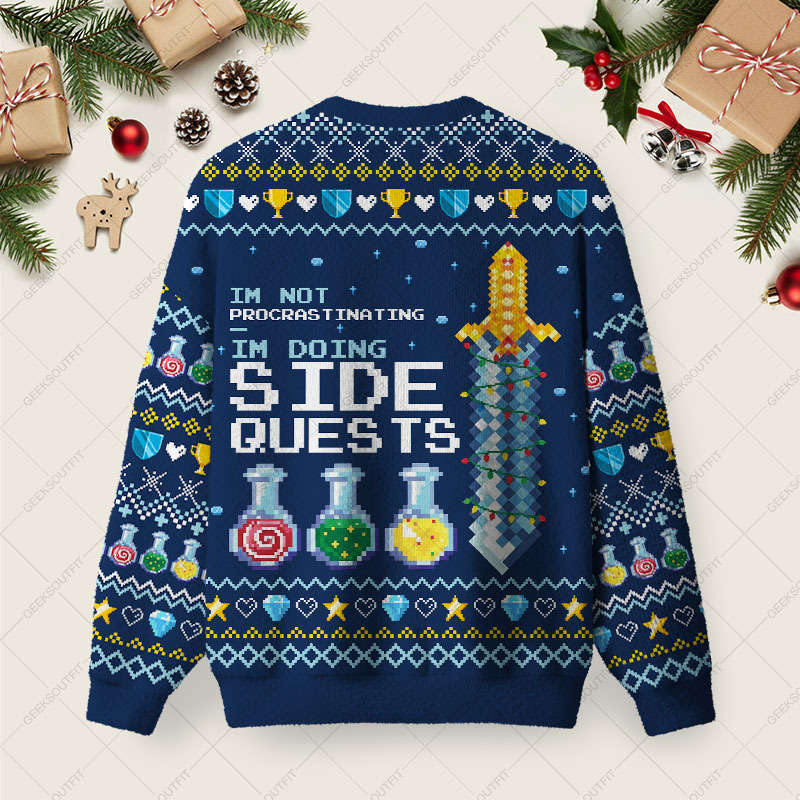 Im Not Procrastinating Ugly Christmas Fuzzy Fleece Sweatshirt