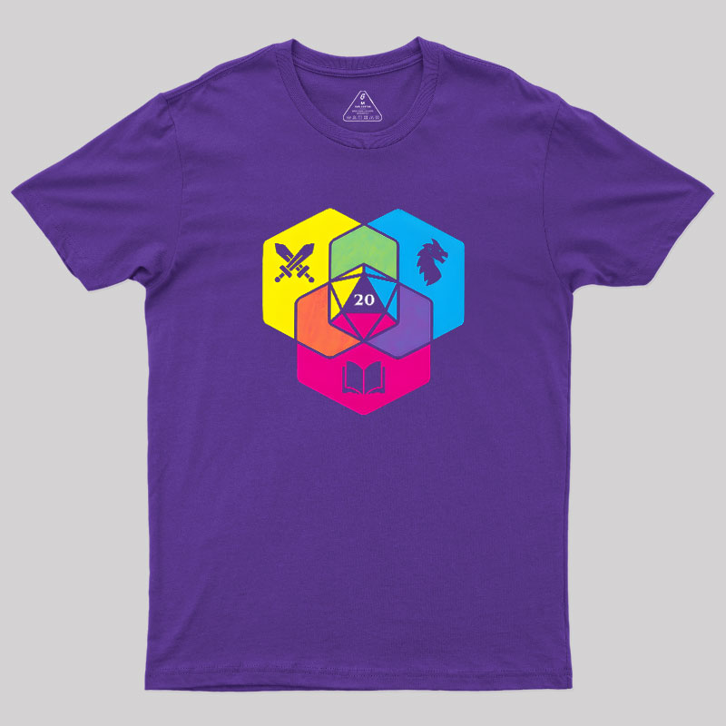 RPG CMYK Dice Venn Diagram Geek T-Shirt