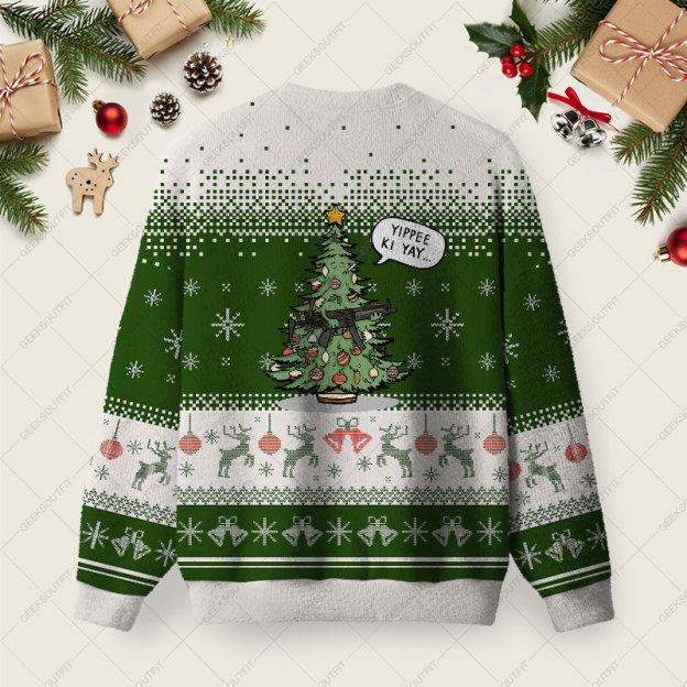 Spruce Willis Ugly Christmas Fuzzy Fleece Sweatshirt