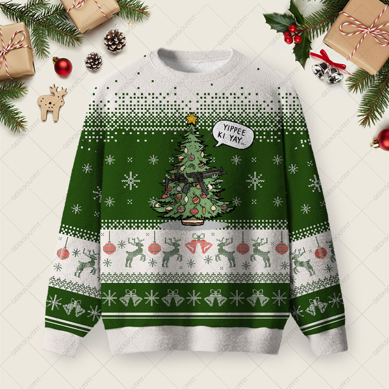 Spruce Willis Ugly Christmas Fuzzy Fleece Sweatshirt