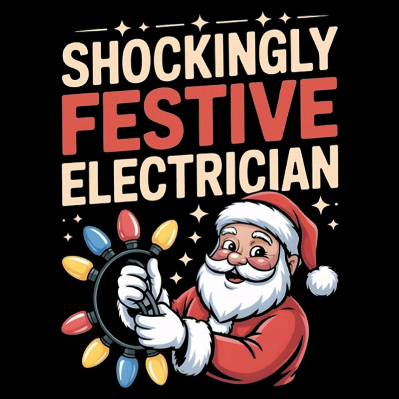 Shockingly Festive Electrician Geek T-Shirt