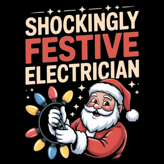 Shockingly Festive Electrician Geek T-Shirt