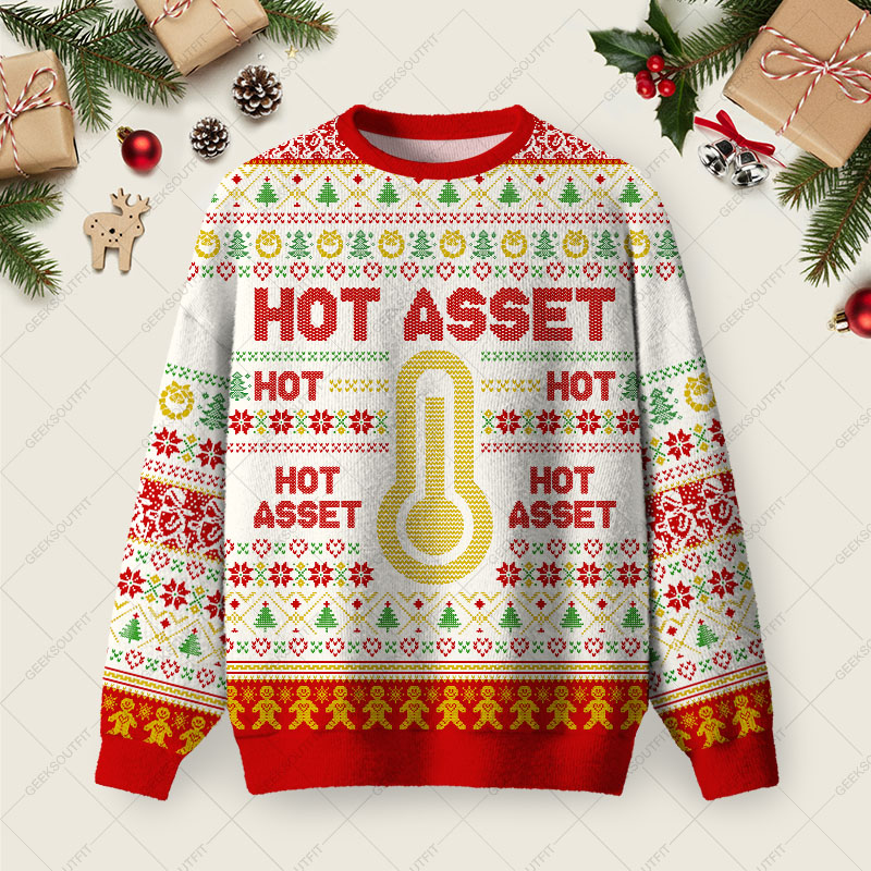 HOT ASSET Ugly Christmas Fuzzy Fleece Sweatshirt