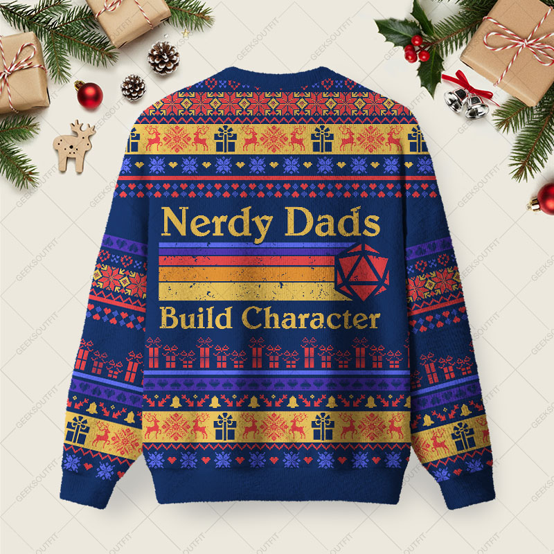 Nerdy Dads Ugly Christmas Fuzzy Fleece Sweatshirt
