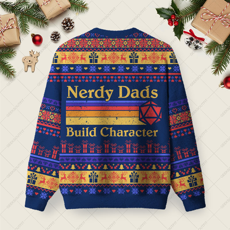 Nerdy Dads Ugly Christmas Fuzzy Fleece Sweatshirt