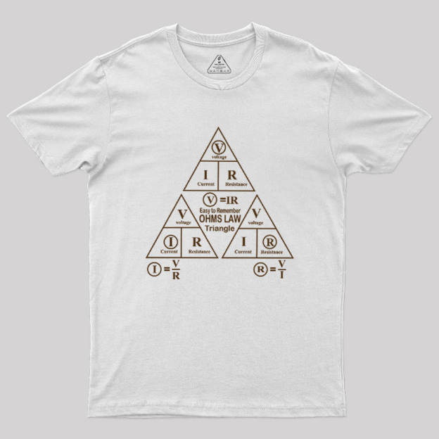 Electrical Ohms Law Triangle Formula Chart Geek T-Shirt