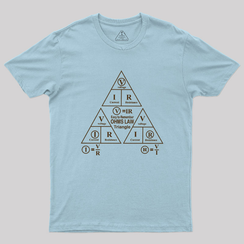 Electrical Ohms Law Triangle Formula Chart Geek T-Shirt