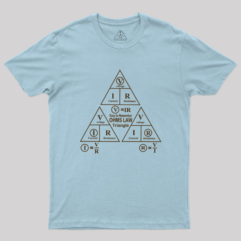 Electrical Ohms Law Triangle Formula Chart Geek T-Shirt