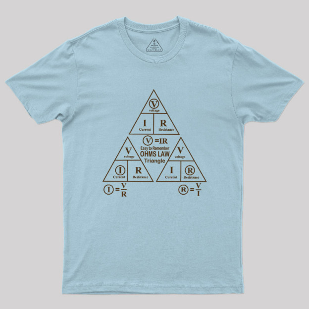 Electrical Ohms Law Triangle Formula Chart Geek T-Shirt