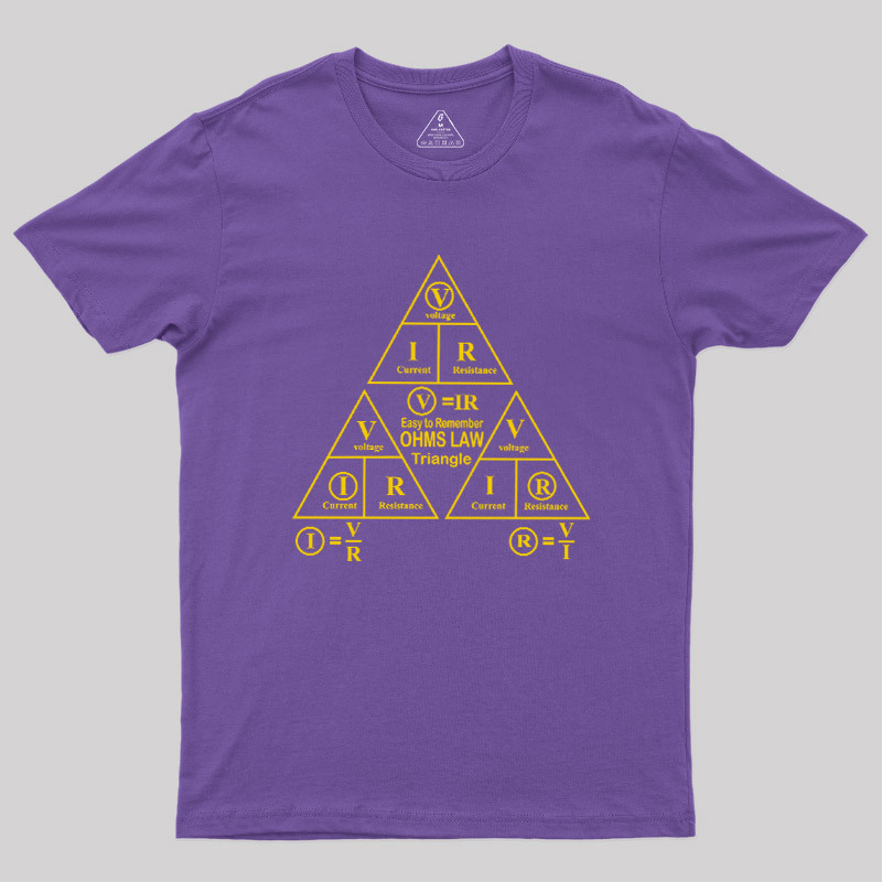 Electrical Ohms Law Triangle Formula Chart Geek T-Shirt