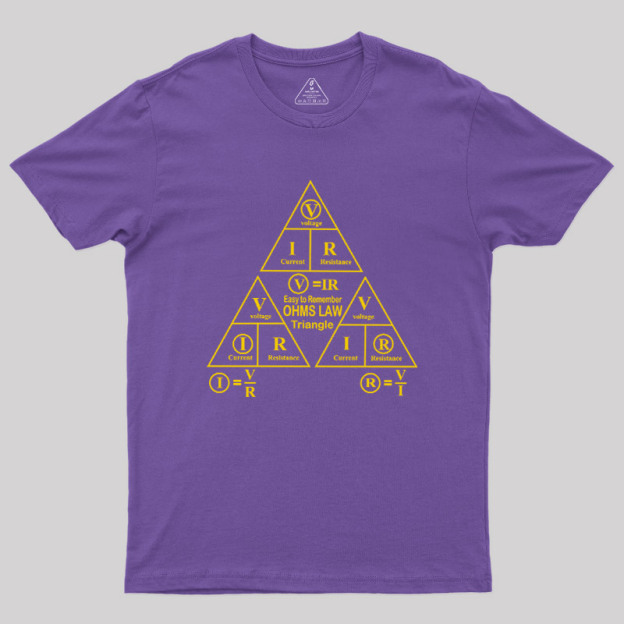 Electrical Ohms Law Triangle Formula Chart Geek T-Shirt