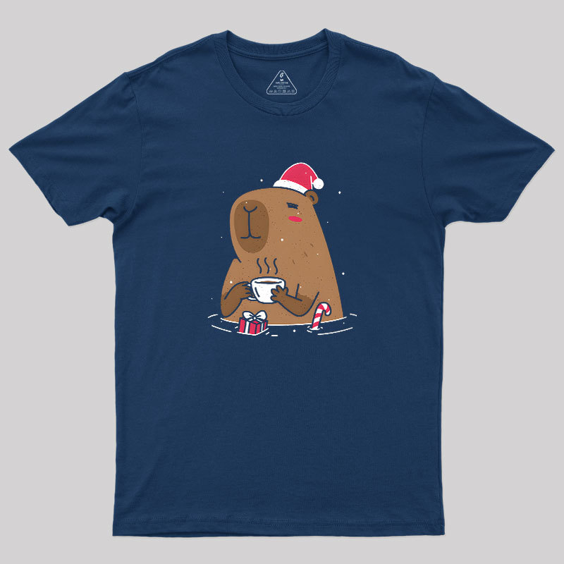 Santa Capybara Geek T-Shirt