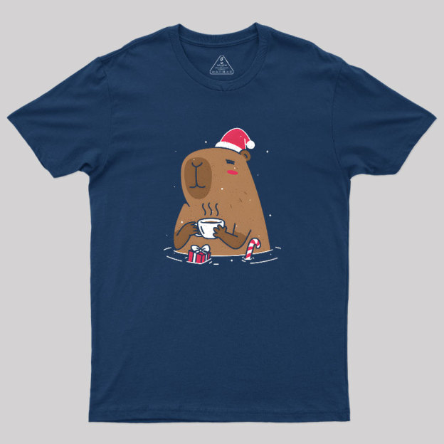 Santa Capybara Geek T-Shirt