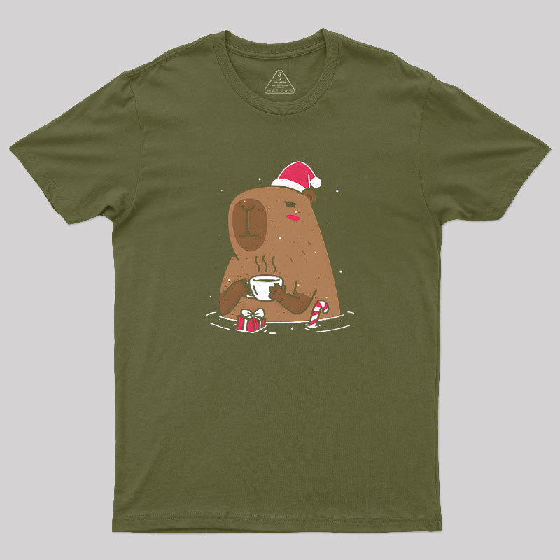 Santa Capybara Geek T-Shirt