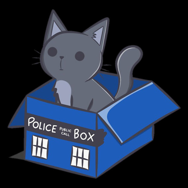 Cat In a Blue Box Geek T-Shirt