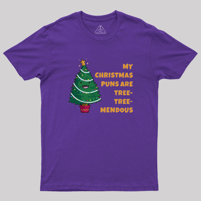 Tree-Mendous Christmas Pun Geek T-Shirt