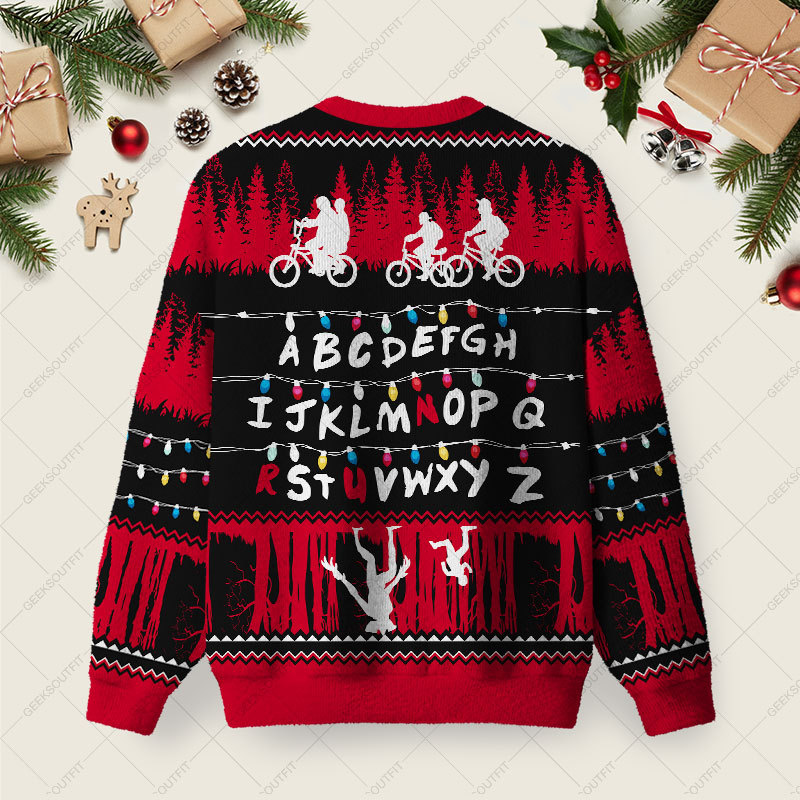 Upside Down Ugly Christmas Fuzzy Fleece Sweatshirt