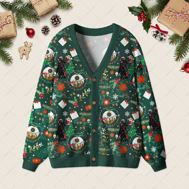 Christmas Scifi Wars Master Geek Ugly Cardigan Sweaters 