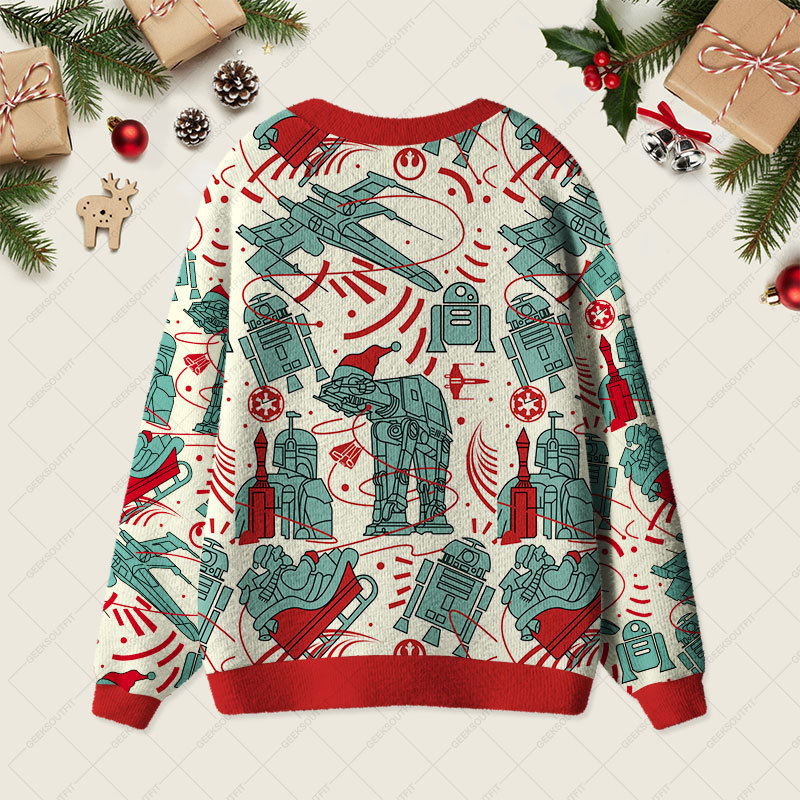 Christmas Scifi Wars AT-AT Geek Ugly Cardigan Sweaters 