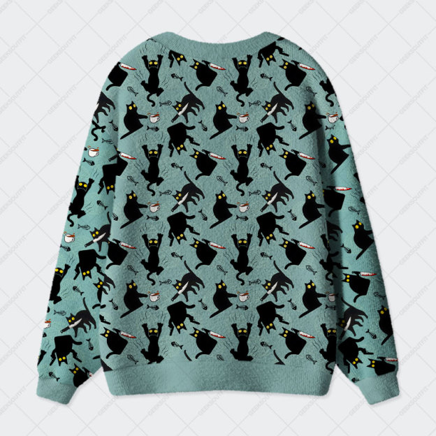 Naughty Kitten Geek Ugly Cardigan Sweaters 