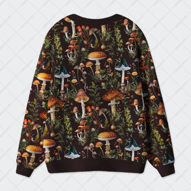 Mushroom Science Retro Geek Ugly Cardigan Sweaters 