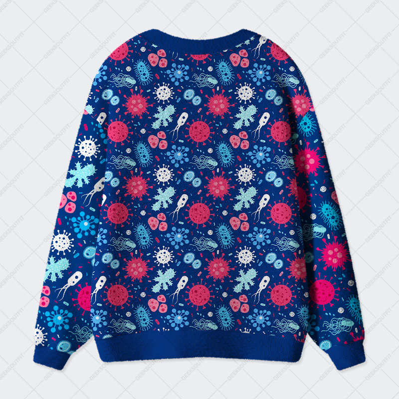 Bacteria Viruses Biology Geek Ugly Cardigan Sweaters 