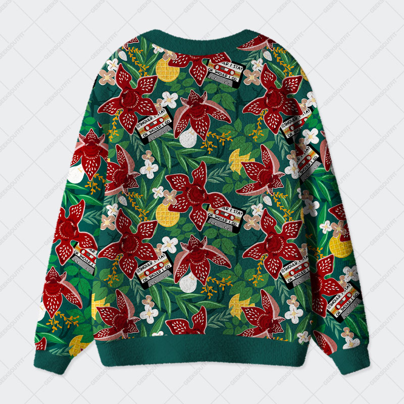 Stranger Things Jungle Piranha Geek Ugly Cardigan Sweaters 