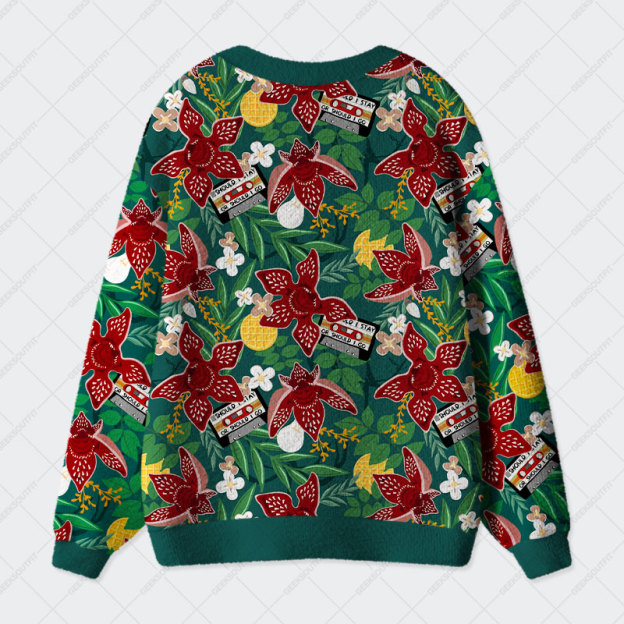 Stranger Things Jungle Piranha Geek Ugly Cardigan Sweaters 