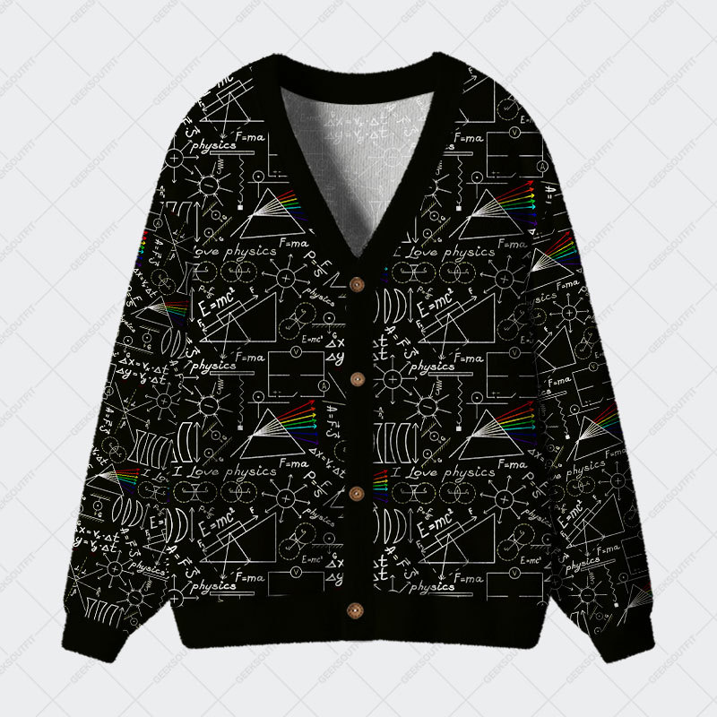 Geeksoutfit Physics Notes Geek Ugly Cardigan Sweaters for Sale