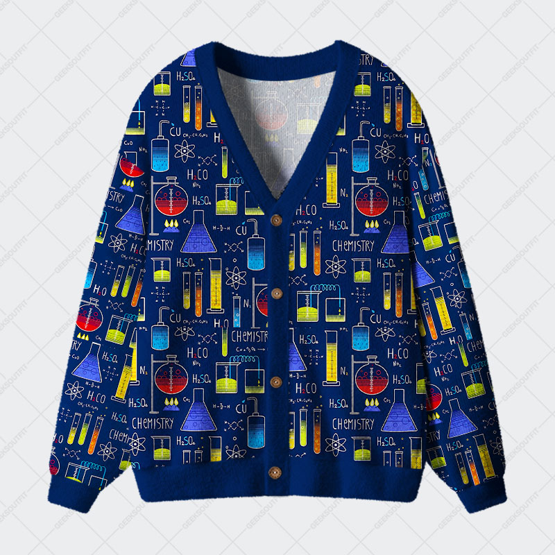 Chemistry Lab Geek Ugly Cardigan Sweaters 