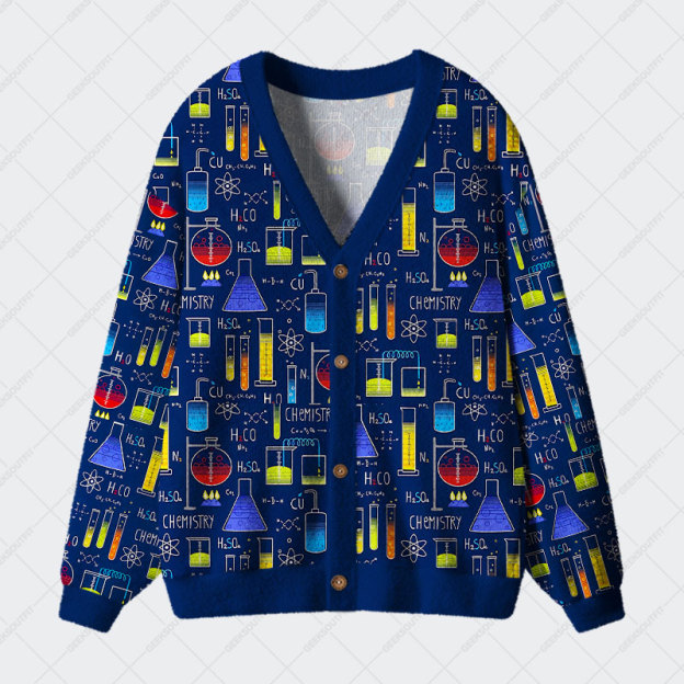 Chemistry Lab Geek Ugly Cardigan Sweaters 