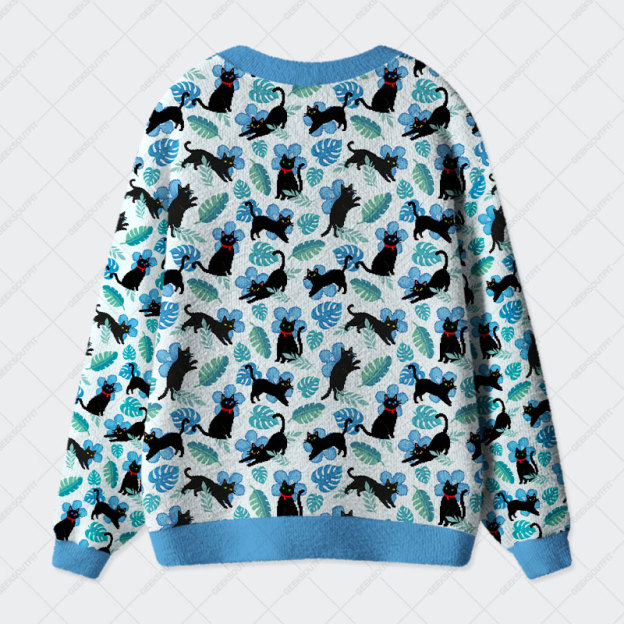 Pixel Cat Hawaii Geek Ugly Cardigan Sweaters 
