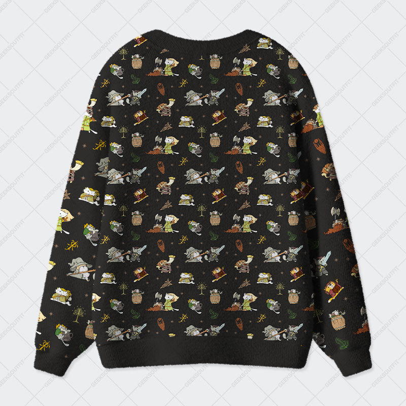 Cat Ring Lord Geek Ugly Cardigan Sweaters 