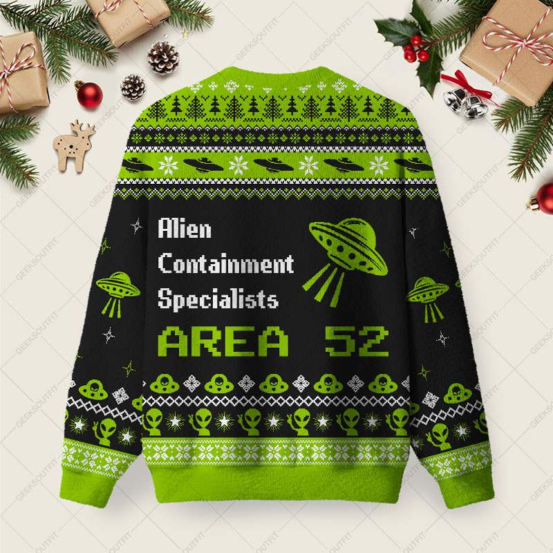 Area 52 Ugly Christmas Fuzzy Fleece Sweatshirt