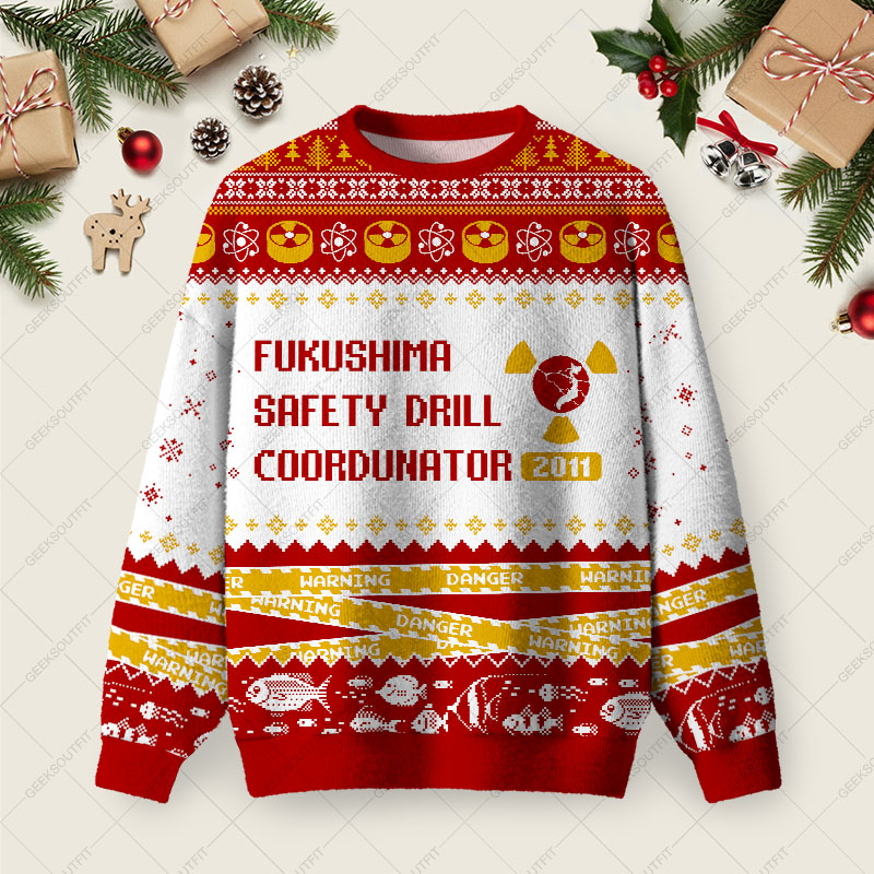 Fukushima Ugly Christmas Fuzzy Fleece Sweatshirt