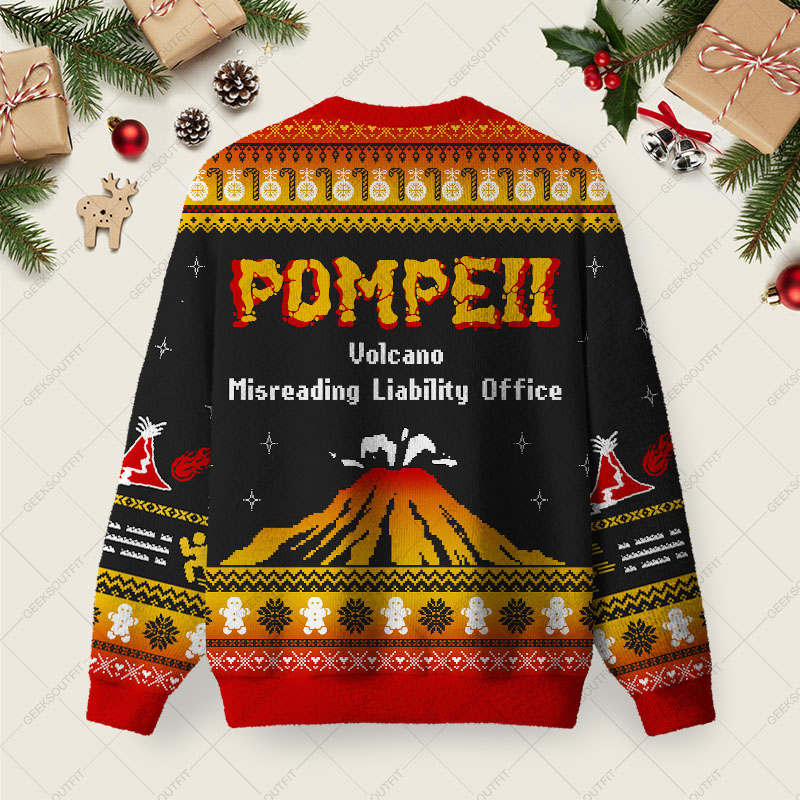 Pompeii Ugly Christmas Fuzzy Fleece Sweatshirt