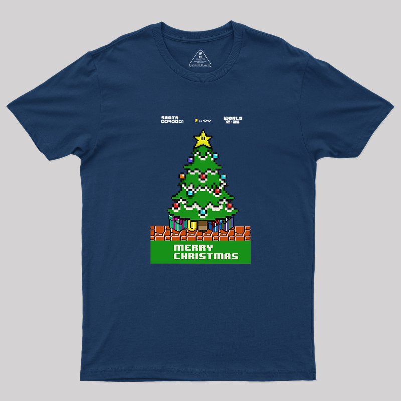 Pixel Merry Christmas Geek T-Shirt