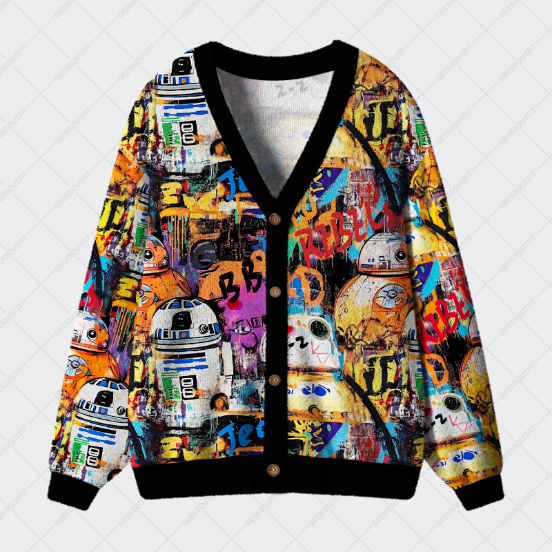 Graffiti Street Art David Geek Ugly Cardigan Sweaters 