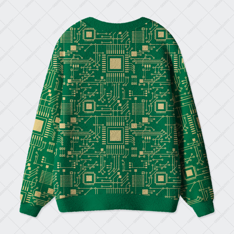 Technology Sense Circuit Board Geek Ugly Cardigan Sweaters 