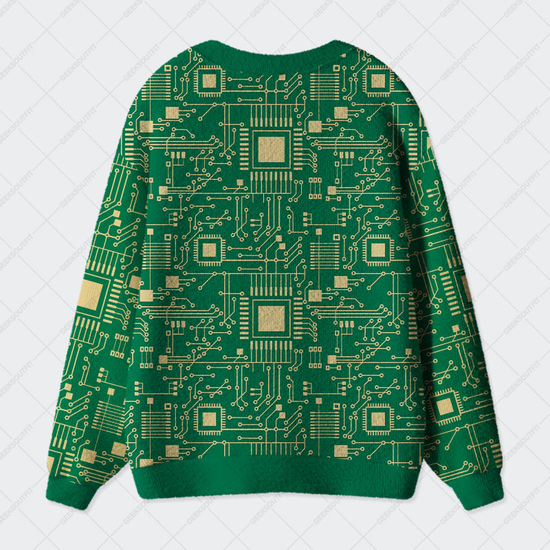 Technology Sense Circuit Board Geek Ugly Cardigan Sweaters 