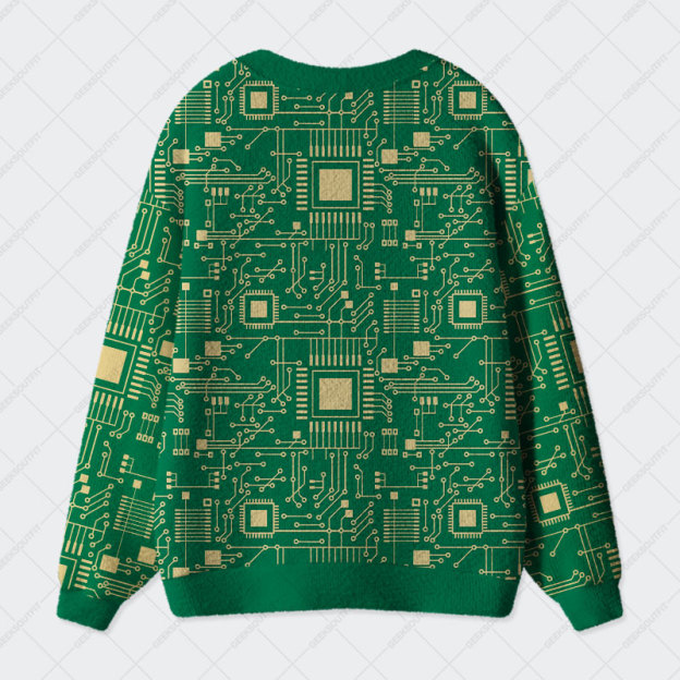 Technology Sense Circuit Board Geek Ugly Cardigan Sweaters 