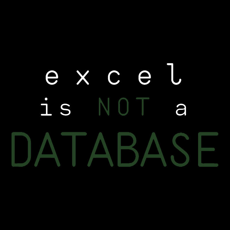 Excel is Not a Database Geek T-Shirt