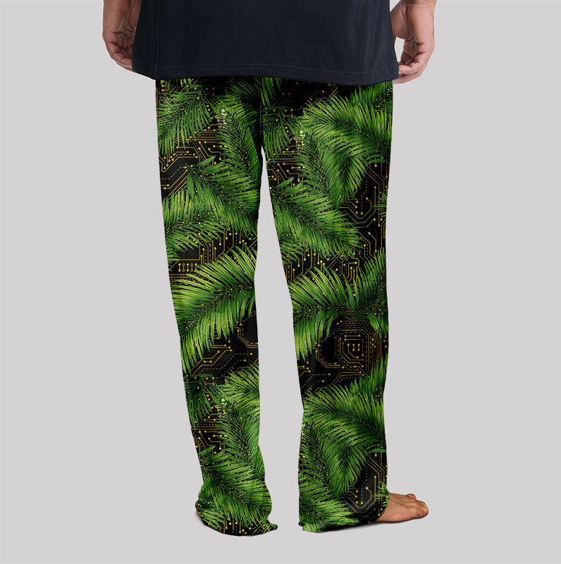 Palm Leaf Circuit Board Geek Loungewear Pants