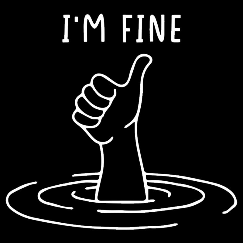 I'm Fine Like Hand Thumbs Up On Water Surface Geek T-Shirt