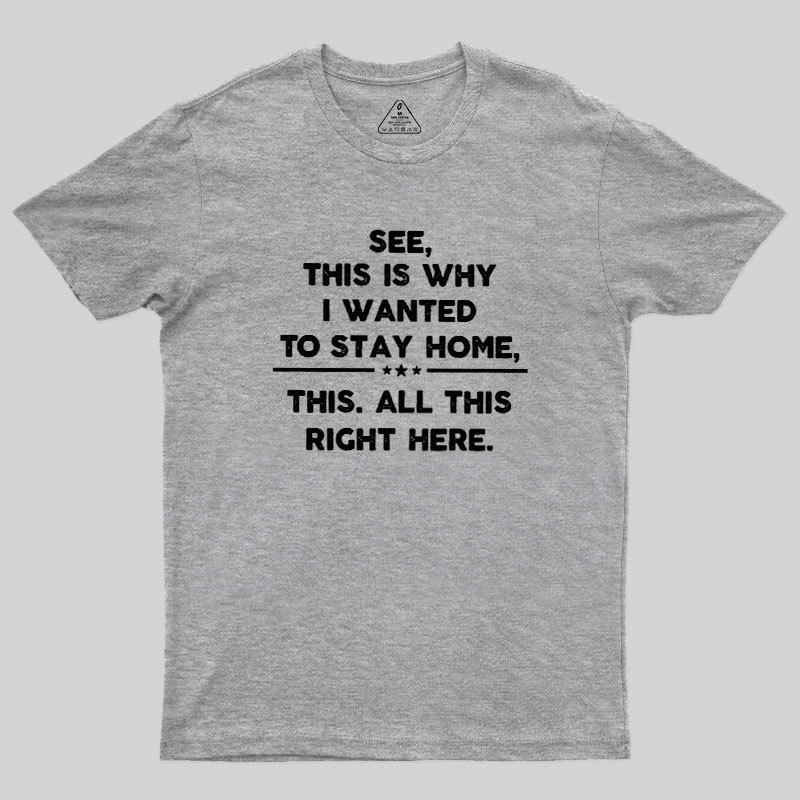 See This Is Why I Wanted To Stay home Geek T-Shirt