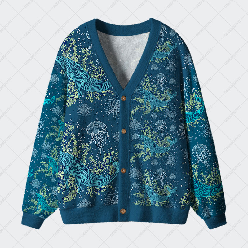 Fantastic Marine Life Geek Ugly Cardigan Sweaters 